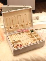Large Capacity With Lock First Accessories Box Earrings Earrings Earrings Containing Box Earrings Ornaments Case Subnets Red Jewelled Boxes Necklaces Ring