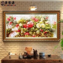 Hand-painted flower oil painting classical Chinese living room hanging painting porch decorative painting handmade mural peony study custom