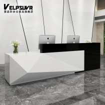 Front desk reception desk baking varnish bar welcome desk simple modern white front desk desk rectangular atmospheric counter