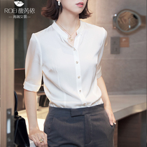 Heavy silk shirt Women summer dress 2021 new white design sense short sleeve shirt temperament mulberry silk top