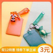 PU card set creative funny personality Tide play doll student campus citizen card subway bus card protection cover