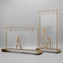 Modern New Chinese Creative Iron Art Acrylic Pendulum Piece Boilerplate Room Hotel Villa Exhibition Hall Xuanguan Soft Adornment