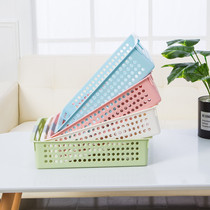 Plastic storage basket rectangular desktop basket finishing kindergarten toy kitchen drain washing vegetable debris storage basket