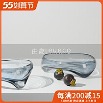 Minimalist transparent glass fruit pans-in-room Dining Room table Table Fruit Basket Trays Containing decorative pendulum pieces