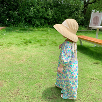 A small full sister lace dome childrens hat Summer sun protection shade full face Korean version of the holiday big brim