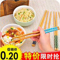 Kitchen cutlery supplies Home Bamboo Fried Chopsticks Day Style Home Dress Cherry Blossom Environmental Wood Gift Hotel Chopsticks