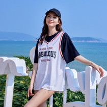 Split swimsuit womens 2021 new three sets big code bubbles spa fashion conservative students to be thin and cover for summer clothing