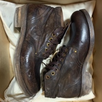 visvim uncle gui produced BRIGADIER mud-dyed kangaroo leather Goodyear retro tooling boots trendy men