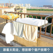 Clothes artifact balcony shoe rack rack window clothes drying Rod window hanging pillow stainless steel none