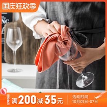 Wine glasses wipes hotel tableware rags colored polyester cotton mouth cloth household wipe cups do not lose water