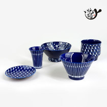 Japan imported Pozo sees the green gold glass Japanese tea cup tea cup Wenchuang dinner plate hot glass Net tableware