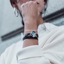 Limited Special Spanish niche Tide Brand UNOde50 Blue Crystal Cowhide Bracelet Necklace Necklace Handmade