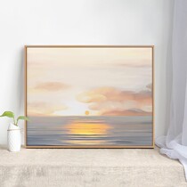 Hand-painted Oil Painting Nordic Table Swing Painting Sunrise Living Room Bedroom Decoration Painting Day Style Small Crowdsourced Healing Ensemble Cozy Hanging Painting