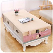 Cotton linen embroidered fabric cartoon table cloth tablecloth rectangular cover cloth with storage pocket double thick coffee table cloth