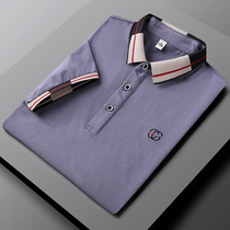 2021 summer new short sleeve T-shirt mens lapel collar tide brand embroidered mens polo shirt cotton slim Paul top