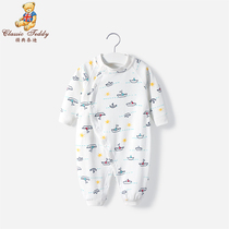 Baby jumpsuit pure cotton baby spring and autumn thin clothes long sleeve clothes spring clothes newborn climbing clothes pajamas 0 years old 1