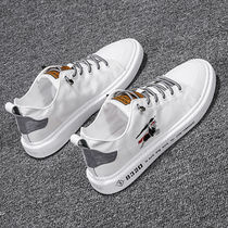 Autumn mens shoes ice silk canvas shoes mens Korean version of the trend Joker breathable cloth shoes small white shoes casual mens board shoes