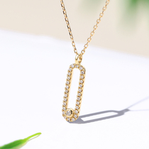 Mousse jewelery II Shop 18K gold inlaid with natural real drill delicate 18K gold diamond necklace chain epidour lady