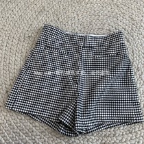 Able light luxury foreign style houndstooth A version slimming wear long leg wool shorts autumn and winter