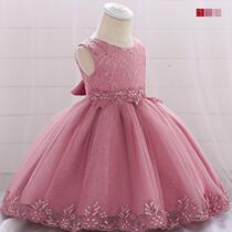 Baby dress dress girl baby lace sequin princess dress full moon wedding dress baby 100 days Photography