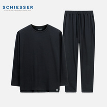 Schiesser Shu Ya Home clothes men autumn simple round neck pajamas set long sleeve trousers 2021 New