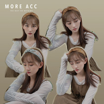 Retro bow wide-sided hairband Korean literary wind Net red female temperament pressure hair card simple versatile out head hoop