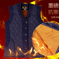 middle aged mens winter vest coat dad fleece thick loose warm vest elderly casual