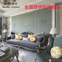 Custom European embroidery hard bag background wall Living room hard bag TV background American simple bedside soft bag background wall