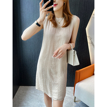 Boo Pala thick light luxury style ~ Exquisite round neck sleeveless heavy G beaded socialite temperament dress design sense