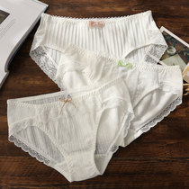 White ladies underwear women thin sweet beauty comfortable breathable lace girl birthday in waist triangle shorts summer