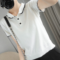 2022 New Fixed Skin Doll Be T - shirt Woman Han Edition Polo Pure Cotton Knitted Short Sleeve Model