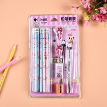 Primary school student stationery suit pencil eraser ruler Pencil Knife Stationery Bag A Sophomore Year of children Learn more than 18 pieces