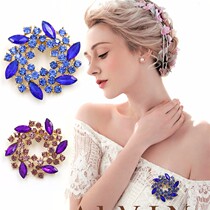 Eternal flower brooch Flower jewelry Sweater accessories Bauhinia crystal fixed pin Female personality clothing garland