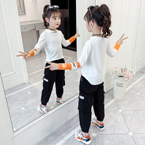 Girls base shirt spring and autumn 2021 spring new childrens tops tide foreign style childrens clothing wild long-sleeved T-shirt