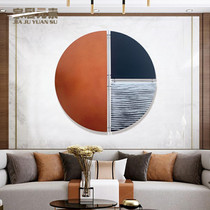 Modern simple wrought iron creative round wall hanging restaurant living room wall wall decoration hotel soft decoration pendant