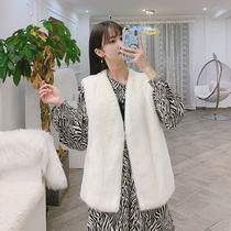 Imported Ferret Fur Fur Fur Chia Chia Mink Fur Fur Leather Grass Lady Little Mother Whole Mink Fur Coat Short 2021 new