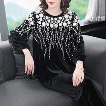 Velvet Embroidered Shirt Top Women 2020 Autumn Winter Clothes Vintage Heavy Industry Embroidery Flower Round Neck Loose Top Tide
