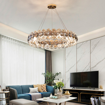 Living room chandelier modern simple atmosphere high-end dining room lamp bedroom study living room headlight light luxury crystal chandelier