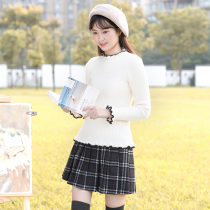 Autumn and winter high school junior high school student sweater Korean version of college style knitted bottoming shirt slim winter top sweet inner match