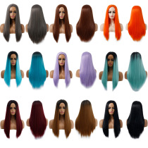 Foreign Trade Wig multi-color long straight hair womens che