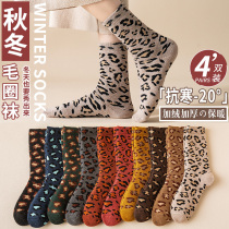 Stockings children in stockings ins tide autumn and winter thickened plus velvet warm ladies long cotton socks winter Net Red