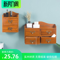 Solid wood production Ins Cosmetics containing box Students stationery shelves Drawer Tabletop Desk Upper Dresser