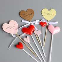 Baking cake card love bow cake decoration card three-dimensional love dessert table baking supplies