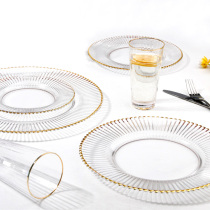 Phnom Penh glass plate European crystal glass tableware Steak Western plate Fruit plate Salad plate Candy plate Hotel