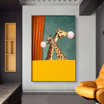 Modern simple elephant zebra animal decoration painting Nordic wind luxury cartoon childrens bedroom porch corridor hanging painting