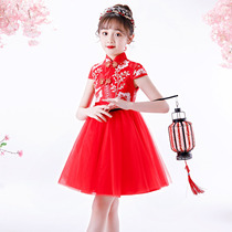 Childrens dress summer foreign atmosphere improved cheongsam little girl skirt summer girl princess dress tuxedo dress