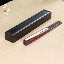 Mahogany solid wood tenon and Tenon fan box Ebony fan purple storage box wooden plain picture scroll ornaments jade crafts storage box