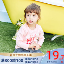 Mila Bear Childrens Wear Womens Spring and Autumn Long Sleeve T-shirt Top Spring and Autumn Childrens Cotton base shirt