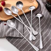 Long-handled spoon thickened stainless steel coffee spoon tip mixing spoon round head spoon ice