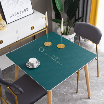 Square table tablecloth Waterproof and oil-proof wash-in anti-hot leather table mat Square table cloth Leather table mat Coffee table mat thick